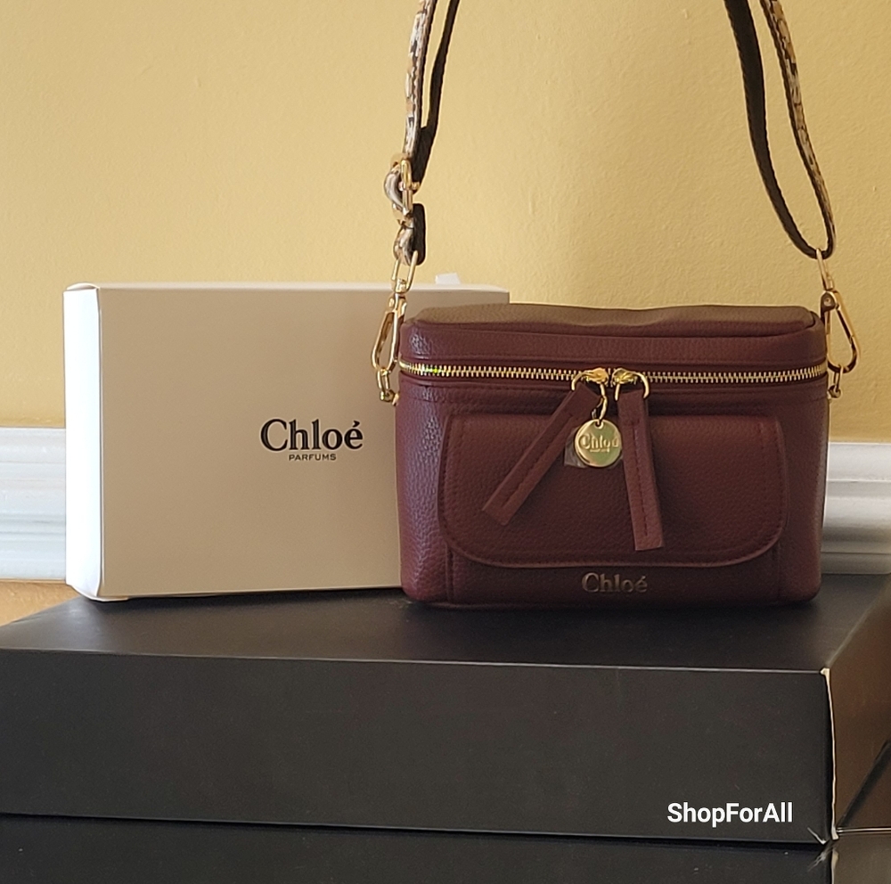 Chloe Burgundy Crossbody Bag - Picture 6 of 15